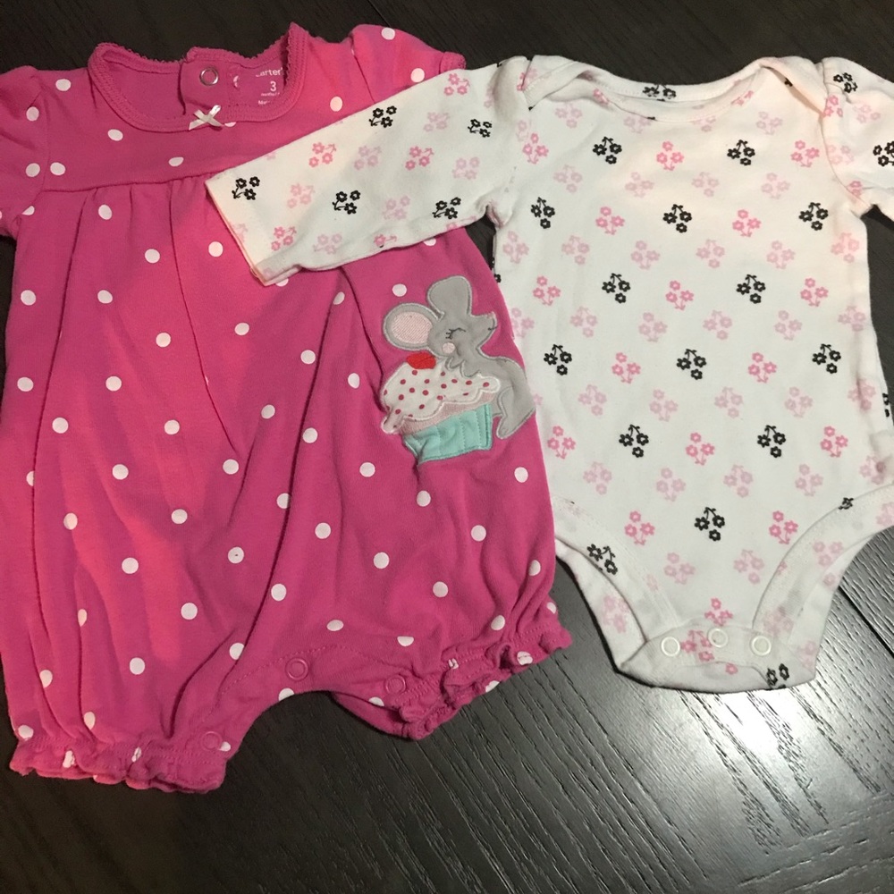 Two baby girls onesies